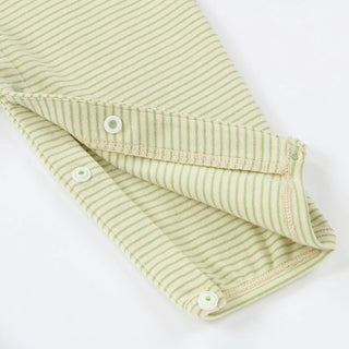 Meadow Mist Stripe Polo Collar Long Sleeve Romper | Meadow Mist Stripe