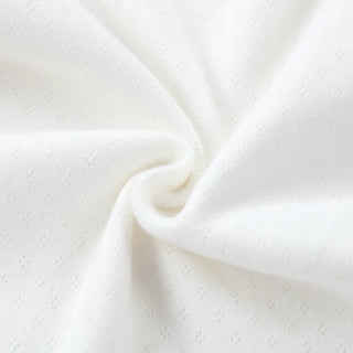 White Jacquard Long Sleeve Bodysuit | White Jacquard