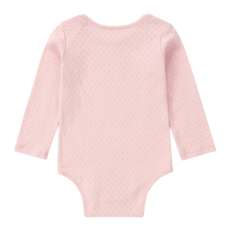Pink Jacquard Long Sleeve Bodysuit | Pink Jacquard
